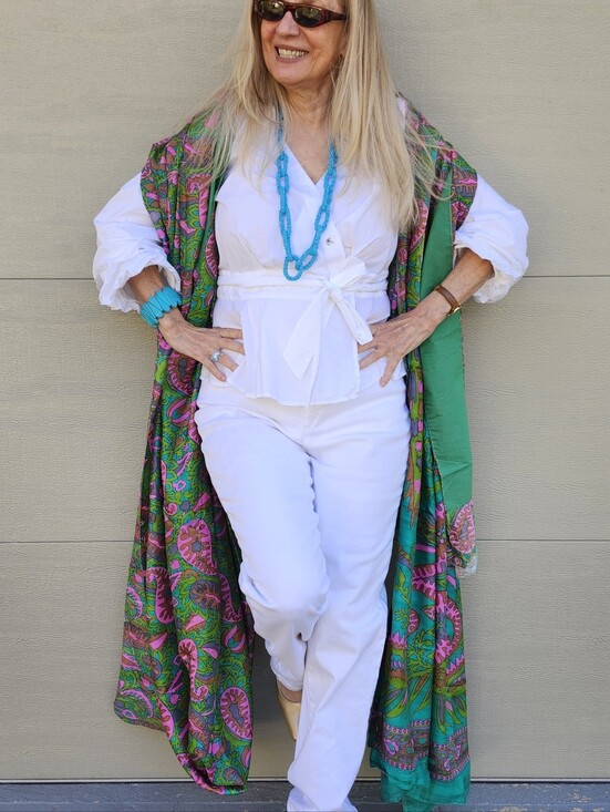 Vintage Ethnic Other - Vintage & New Gorgeous Silk Dupatta from India (Paisley Floral Wrap), $60